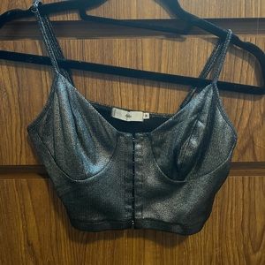 Silver cropped top